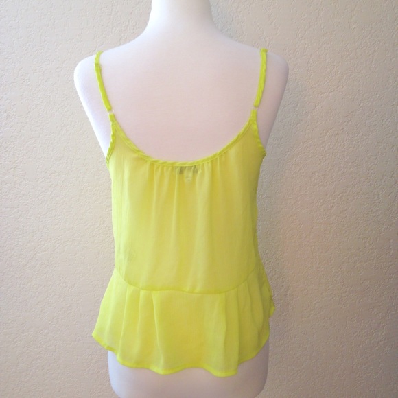 Flowy Sheer Neon Peplum Cami - Picture 4 of 4